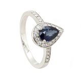 Blue Sapphire Diamond Ring
