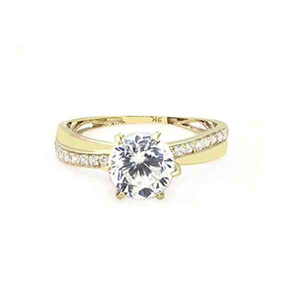 engagement rings carat gold cubic zirconia rings