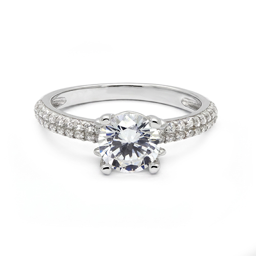 Zaveris Silver Radiance Solitaire Cubic Zircon Ring