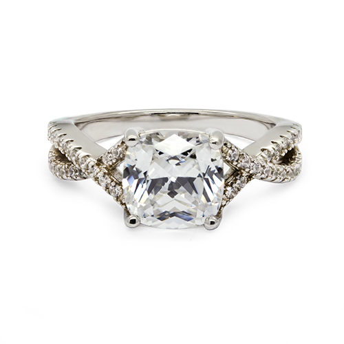 Zaveris Silver Harmony Interlocked Cubic Zircon Ring