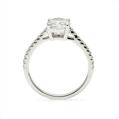 Zaveris 9 Carat White Gold Classic Solitaire White Cubic Zirconia Ring