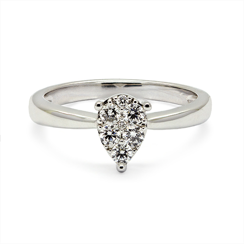 Zaveris 18 Carat White Gold Three Prong Diamond Ring