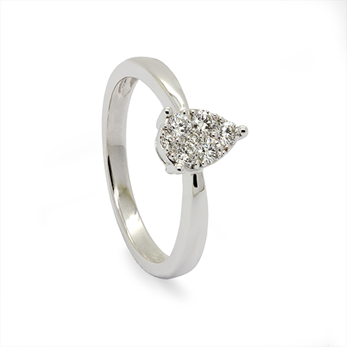 Zaveris 18 Carat White Gold Three Prong Diamond Ring