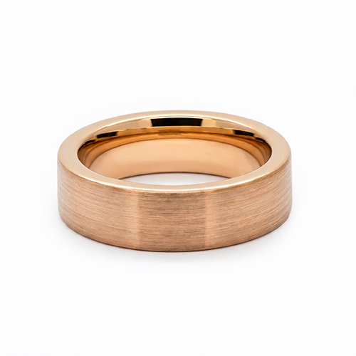 Zaveris Flat Brushed Gold Plated Tungsten Carbide Band