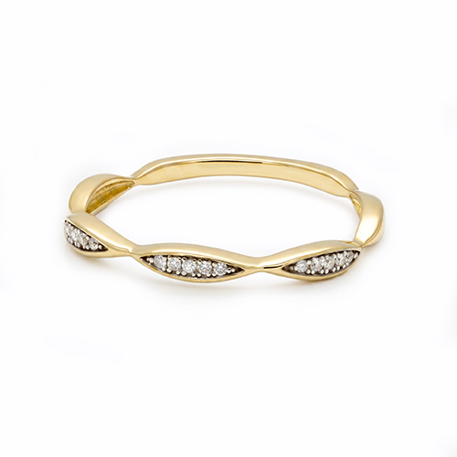 Zaveris 9 Carat Yellow Gold Eternal Twist Diamond Wedding Band