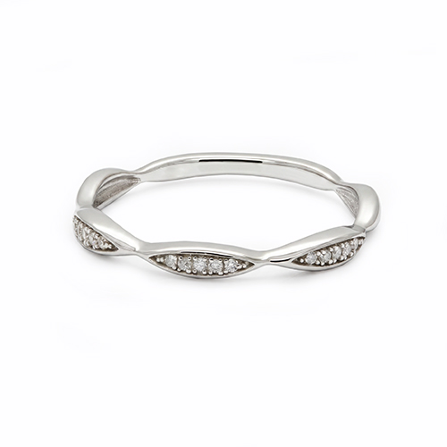 Zaveris 9 Carat White Gold Eternal Twist Diamond Wedding Band