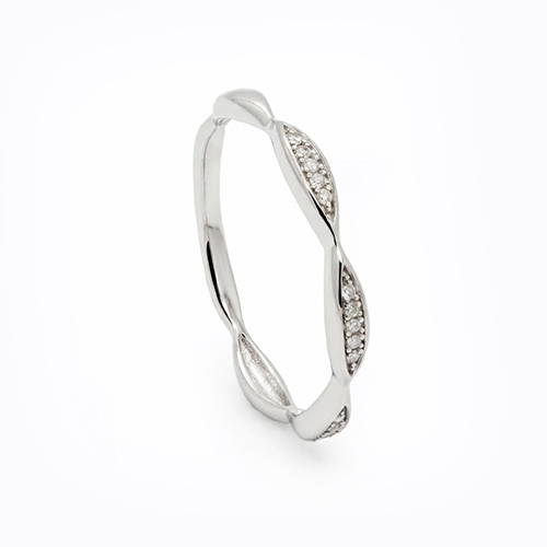 Zaveris 9 Carat White Gold Eternal Twist Diamond Wedding Band