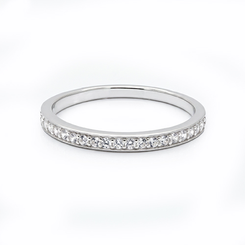 Zaveris Classic 9 Carat White Gold Cubic Zirconia Half Eternity Ring