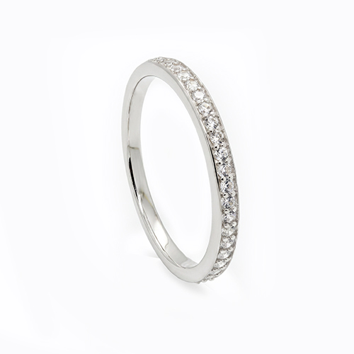 Zaveris Classic 9 Carat White Gold Cubic Zirconia Half Eternity Ring