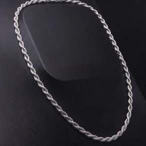 Zaveris 20 Inch Sterling Silver Rope Chain Necklace