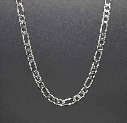 Zaveris 19 Inch Sterling Silver Figaro Chain Necklace