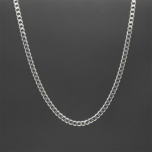 Zaveris 21.5 Inch Sterling Silver Curb Chain Necklace