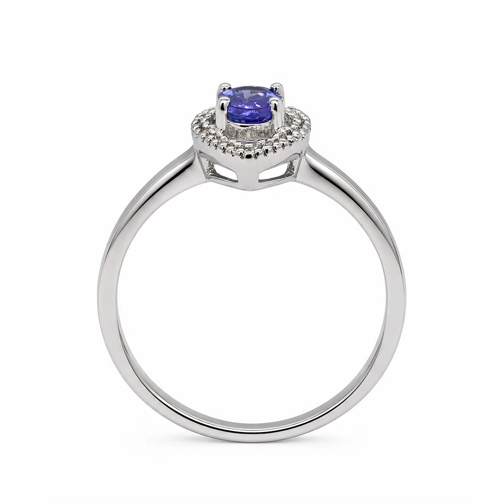 Zaveris 9 Carat White Gold Tanzanite and Diamond Ring