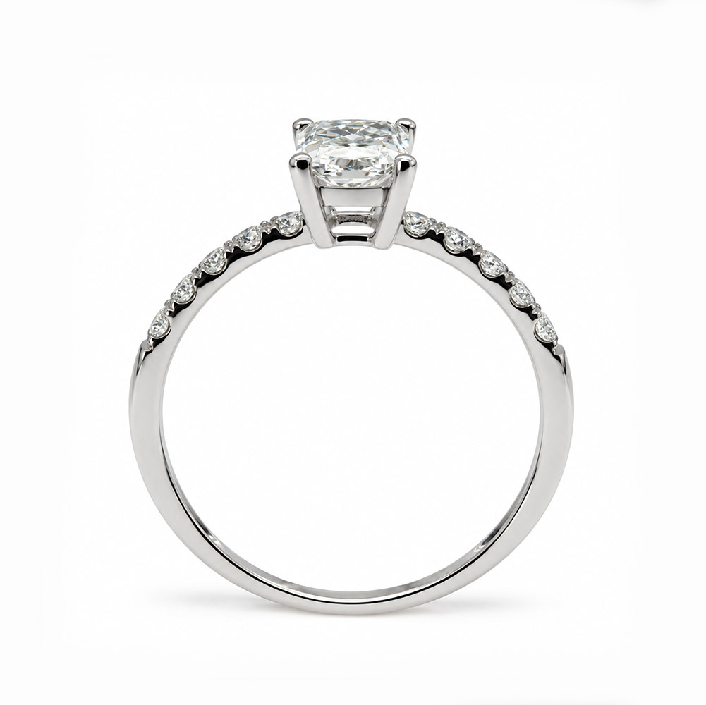 Zaveris 14 Carat White Gold Lab Grown Diamond Engagement Ring