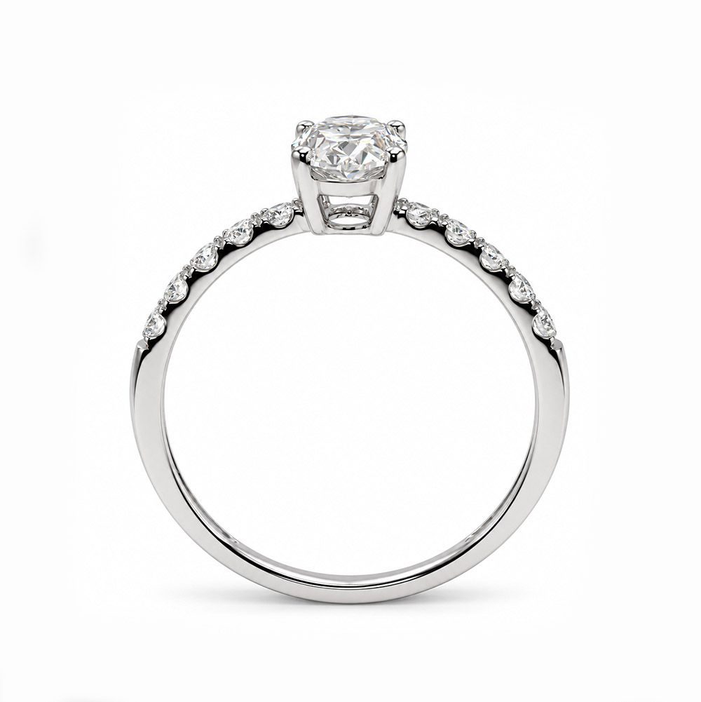 Zaveris 14 Carat White Gold Oval Lab-Grown Diamond Ring